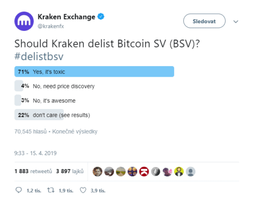 Tweet krypto burzy Kraken (zdroj: <a href="https://twitter.com/krakenfx/status/1117828361269571586">Twitter</a>)