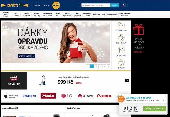 cashback ukazka notifikace